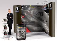Pro Kit 300S - Ellipse Graphics Drum with full colour graphics + Compact Literature Rack + 3x150w Lights + 3x3 Pop-Up & 3x2 Pop-Up