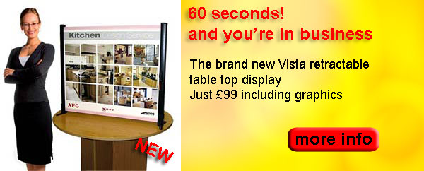 retractable table top display