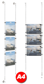 3x A4 Poster Holder Kit - Cable Display Systems