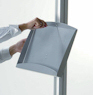 Steel brochure holder shelf