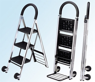 COMBINATION FOLDING TROLLEY & STEPS