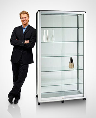 Full glass display unit • Delivered ready assembled Full glass display unit • Delivered ready assembled