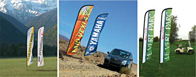 feather flags printed in full colour