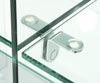 Constructed from 8mm CNC machined, tempered safety glass and joined by chrome plated connector brackets, the Gondolas sit on sturdy 18mm laminated wooden bases