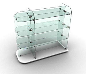 Display System - particularly suitable for the display of giftware, glassware, china and electrical goods creating an impact in any retail environment. 