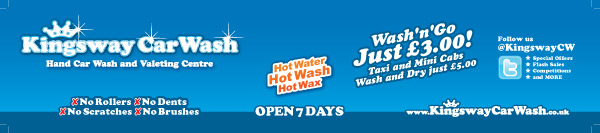 Car wash branding banner
