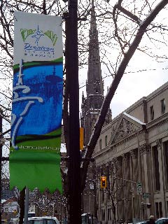 Outdoor church banner, celebrations and fundraising