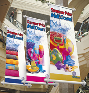 Indoor retail banners