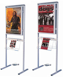 Floorstanding lightbox on a robust aluminium stand