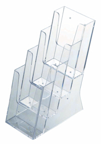 STACKED PERSPEX BROCHURE HOLDERS 4x 1/3 A4