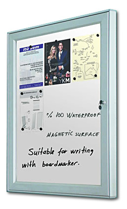 Lockable Notice Board magnetic / Dry wipe