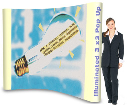 POP UP EXHIBITION DISPLAY WITH ILLUMINATED ENDS