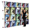 Max Fabric is one of the quickest easiest way to create a large backdrop for retail, shopping centre or exhibition displays. These lightweight systems have a high quality printed fabric graphic velcroed to the frame that stays on even when packed away.