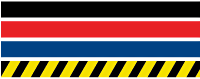 Webbing available in Black/Red/Blue/Black-Yellow striped 