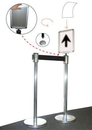 retractable double strap safety barrier
