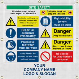 Site Safety Sticker or 6mm Correx Sign Building Construction Site Safety 