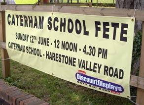 Caterham Fete banner provided by discount displays