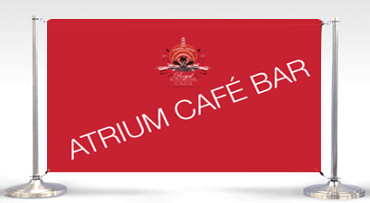 Cafe crowd control banner