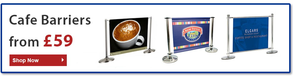 Cafe Barriers header - Banners from £59