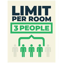 Covid poster limiting room occupancy to 'Only 3 People'
