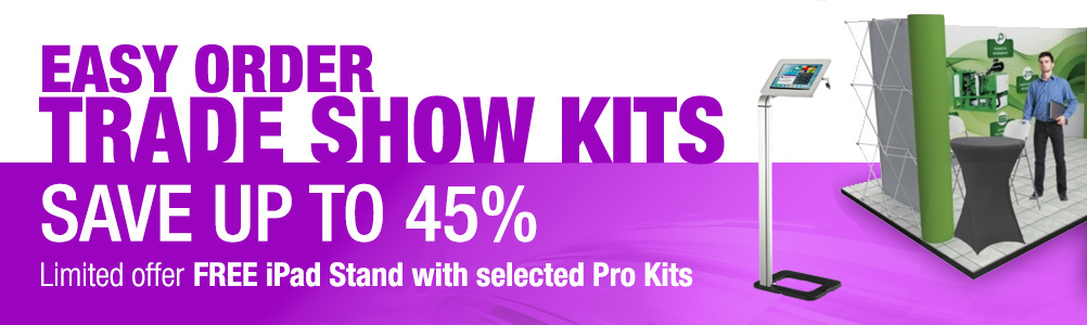 Trade show kits special offer header for promotional deals