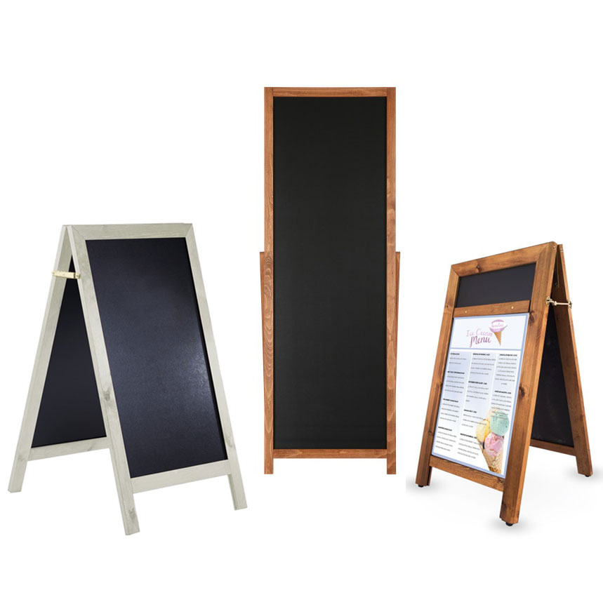 Small Chalkboard Table Easel  A4 A3 Blackboard, Frame & Wooden Stand