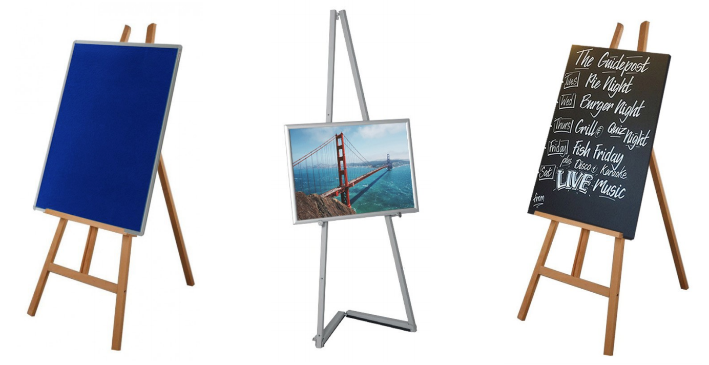 Variety of display easel types for different uses