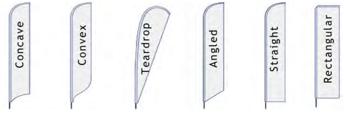 Assorted shape options for custom event flags display