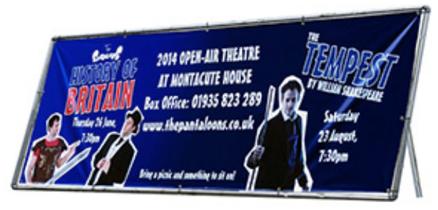 Vibrant cross street PVC banner for outdoor advertising