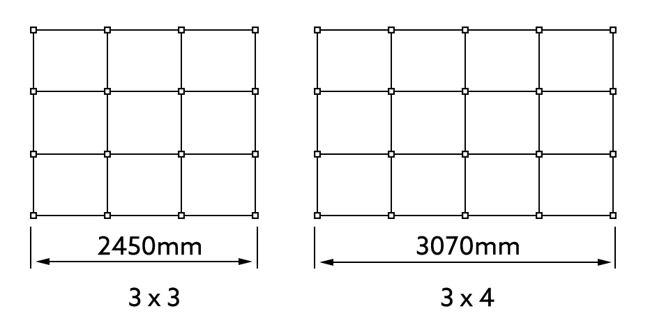 Pop-up exhibition stand frame size explainer for easy selection