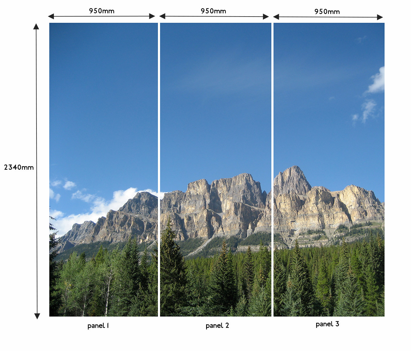 dimensions for each panel