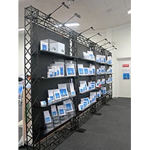 literature display using a gantry system