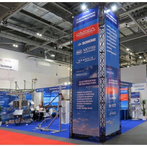 Discount Displays' folding exhibition truss used in various exhibitions