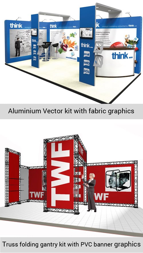 Large, modular exhibition stands for trade shows and events