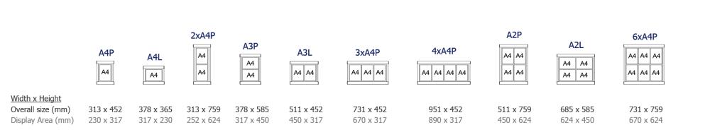 Illuminated Menu Case dimensions