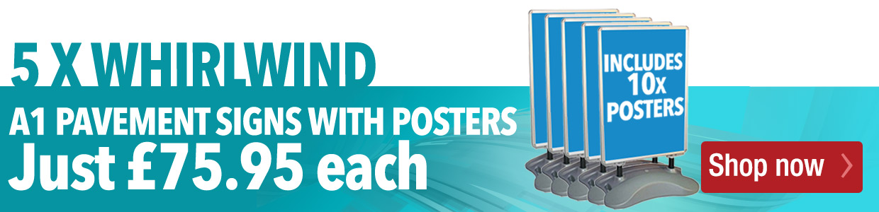 Special Offer Pavement Sign - x5 Windjammer Pavement Signs with graphics £379