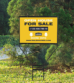 Modern Y-frame yard sign