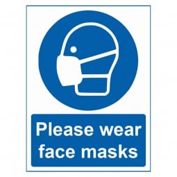 Covid poster featuring a 'Face Mask' reminder for health safety