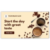 Pre-Designed Cafe Barrier Banner - Start the day with a great taste