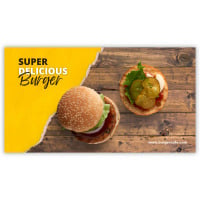 Pre-Designed Cafe Barrier Banner - Super Delicious Burger