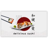 Pre-Designed Cafe Barrier Banner - Delicious Sushi