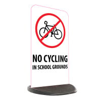 School Economy Pavement Sign - No Cycling In School Grounds