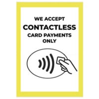 We Accept Contactless Card Only - Pack of 10 - A2 Poster or Sticker