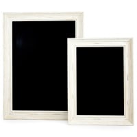 White frames chalkboards