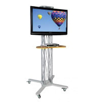 Mobile stand takes LCD and plasma monitors up to 50"