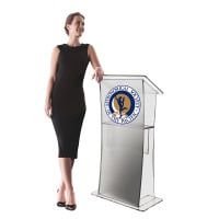Frosted front acrylic lectern with optional logo
