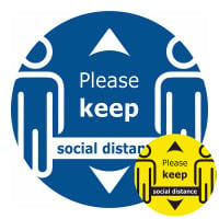 Please Keep Social Distance Zoomed Floor Sticker - Pack of 6