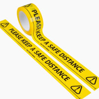 Keep a Safe Distance Floor Marking Tape - 66m Roll