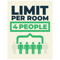Limit Per Room 4 People - Pack of 10 - A2 Poster or Sticker
