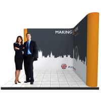 L shaped pop up stand system for 3m x 3m stands